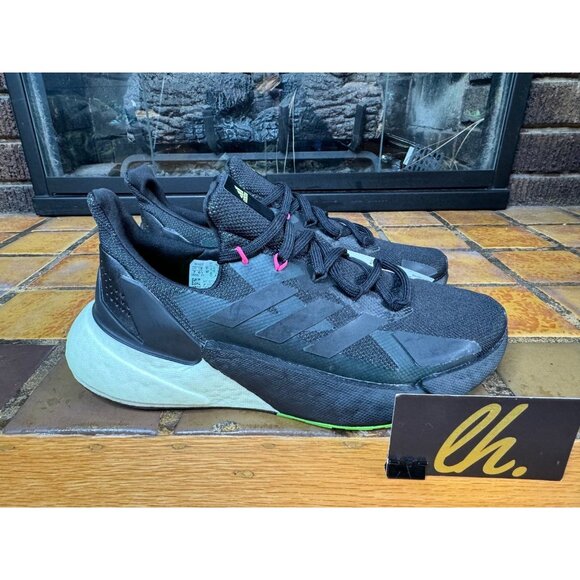Mens 7 Adidas X9000L4 Black Green Glow In The Dark Athletic Running Shoes GZ5285 - Picture 1 of 8